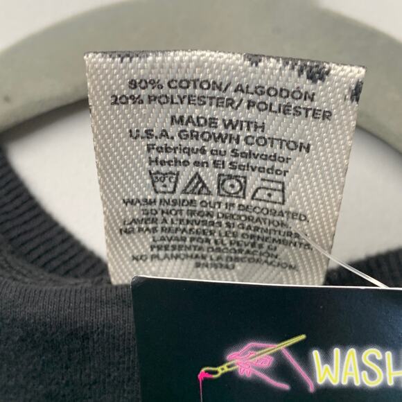 Wren + Glory Women Sweater Black Crew Neck Long Sleeve Hand Painted 2000s NEW - Picture 6 of 12